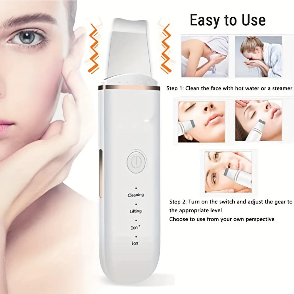 Limpiador Espátula Facial Ultrasónico Hidratante Portátil